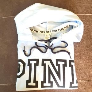 PINK LACE FRONT HOODED PULLOVER